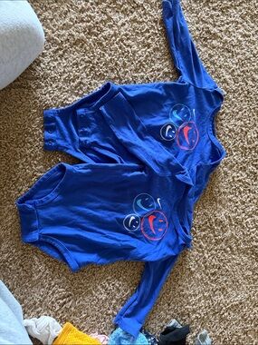 Blue Smile Face Nike Baby Onesies - Set of 2